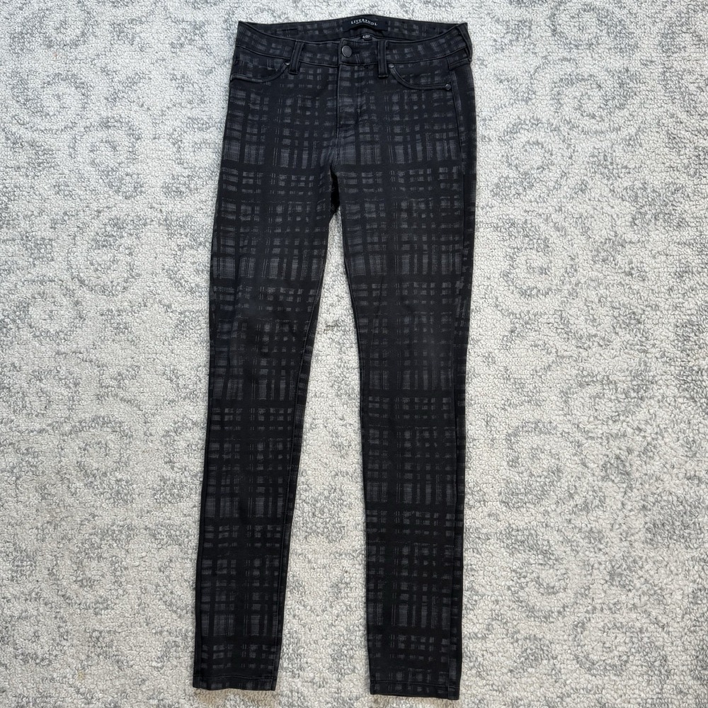 Liverpool Womens Size 4/27 Black Geometric Print Leggings Jeggings Stretch